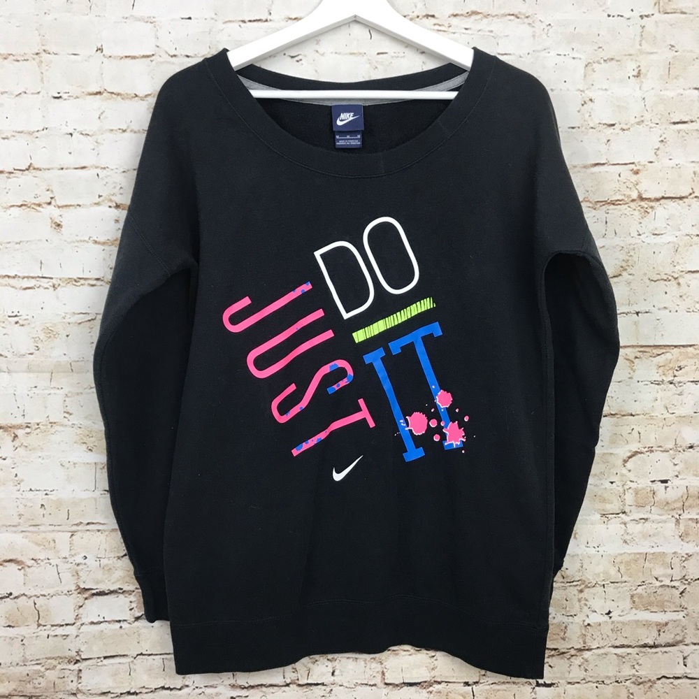 Nike Just Do It Black Crewneck Sweatshirt Medium